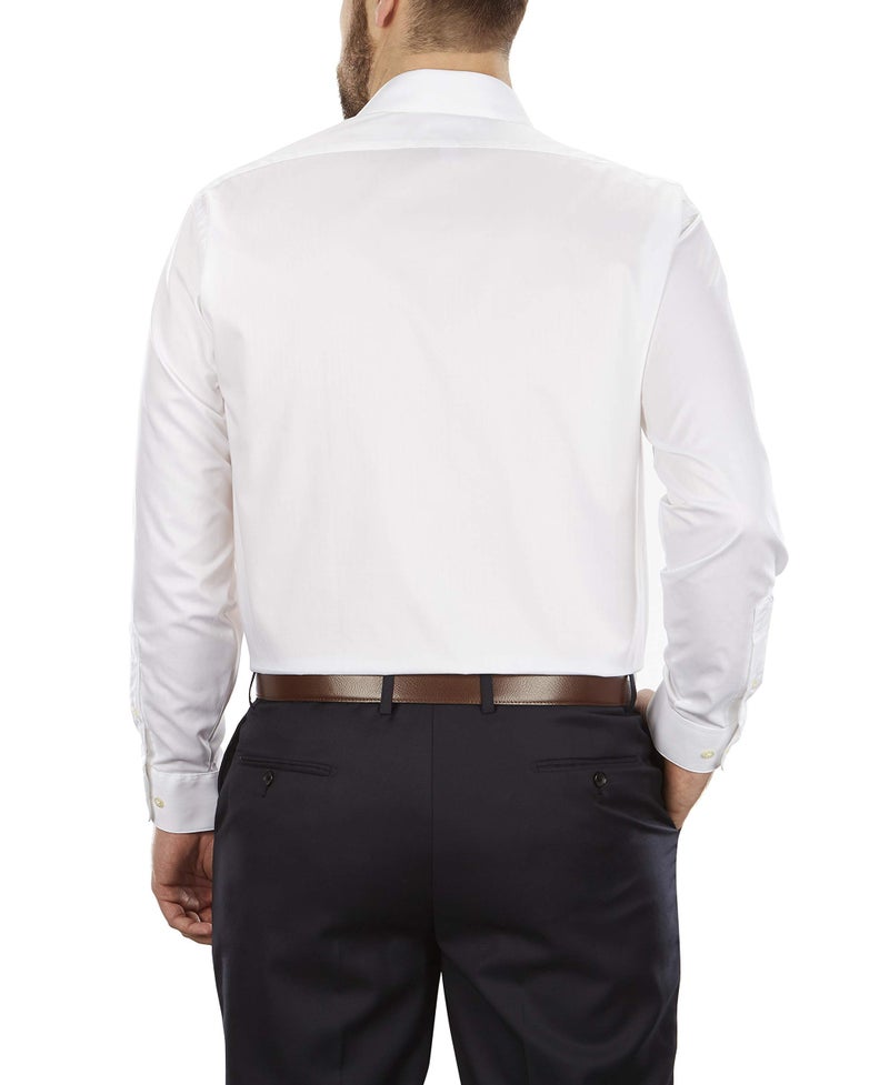 Van Heusen Men's Big Fit Dress Shirt Poplin Solid (Big and Tall), White, 18" Neck 32"-33" Sleeve - Image 2